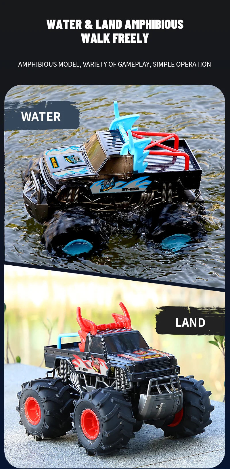 2.4G Amphibious Climbing Four-wheel RC Car