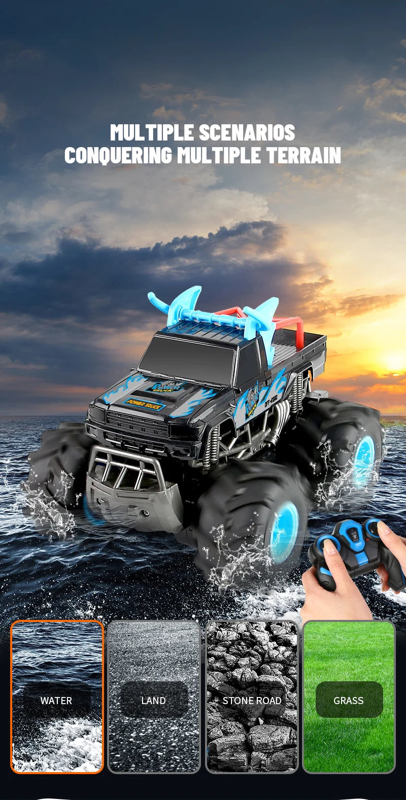 2.4G Amphibious Climbing Four-wheel RC Car